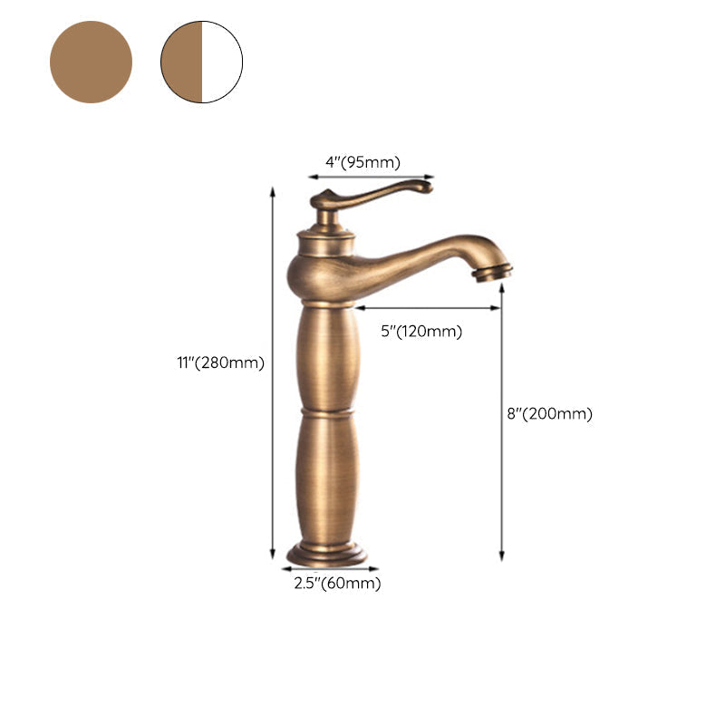 Low arch country vessel faucet single lever brass faucet for bathroom