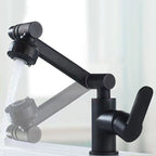 Modern sink faucet stainless steel lever handles swivel spout sink faucet