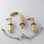 Modern widespread sink faucet Simple bathroom double handle faucet with lever handle