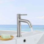 Industrial vessel fitting stainless steel lever handle sink faucet