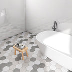 Modern PVC floor tiles with diamond pattern, self-adhesive vinyl floor planks