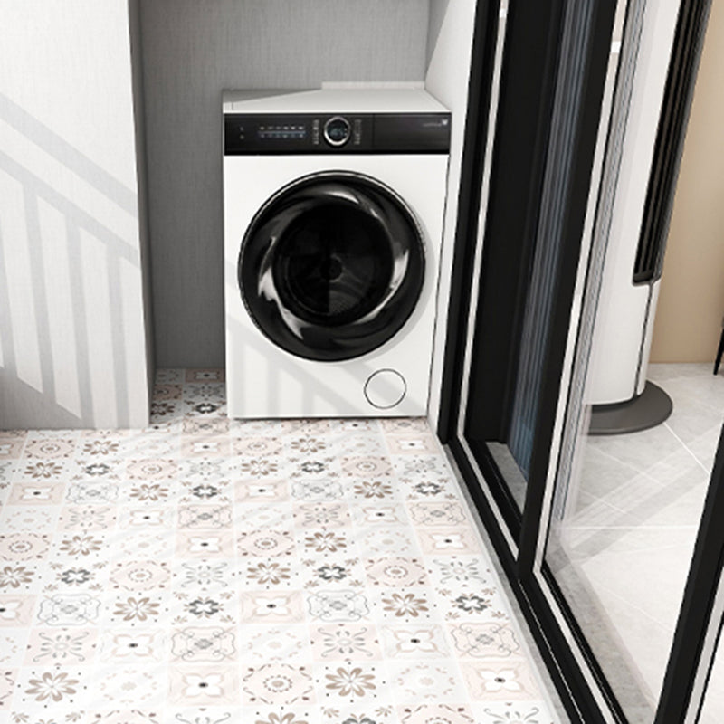 Modern PVC floor tiles with diamond pattern, self-adhesive vinyl floor planks