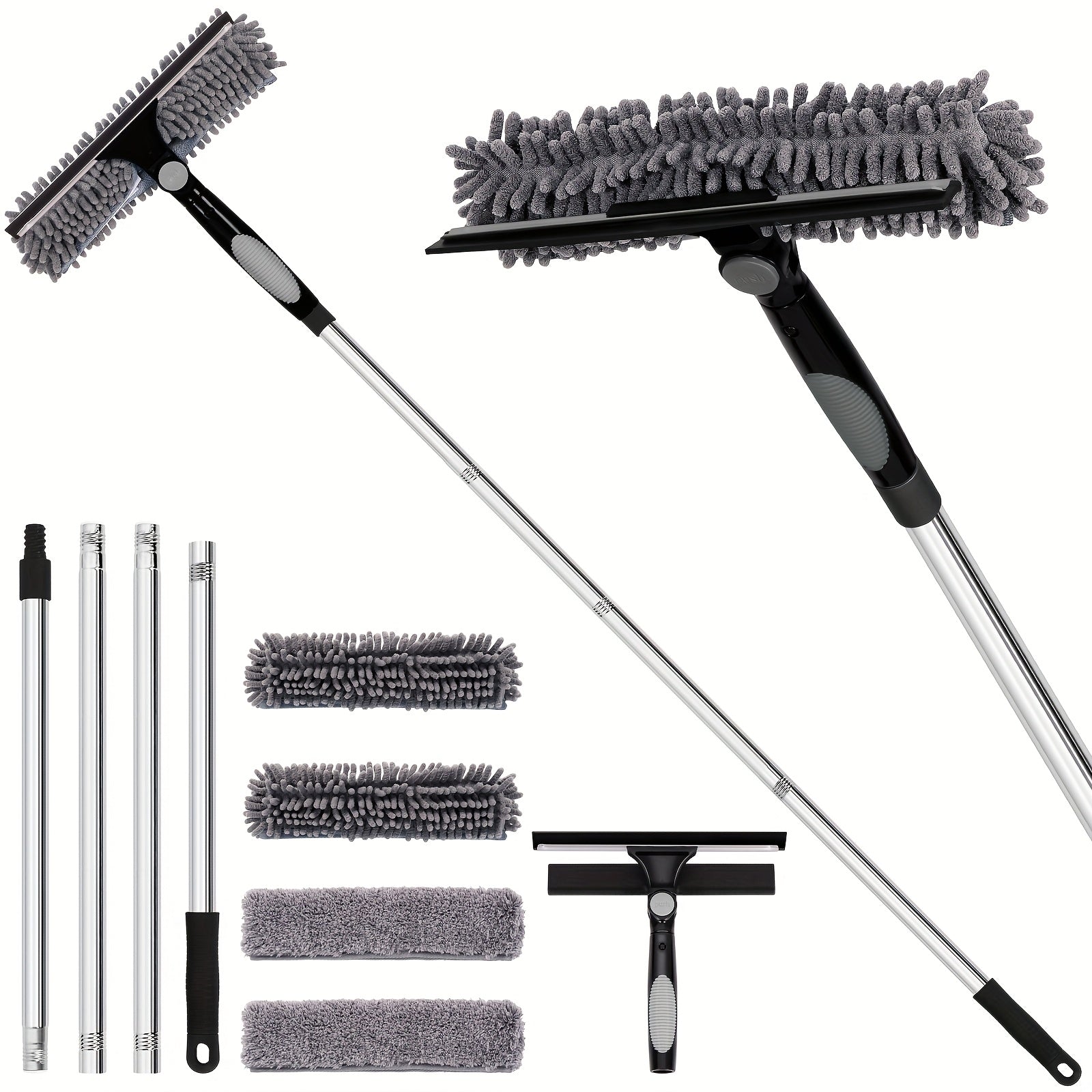 Crystal Clear Window Cleaner – Professional 2-in-1 Telescopic Window and Glass Cleaning System