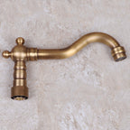 Vintage Bathtub Faucet Two Cross Handle Faucet Solid Copper Wall Mounted Faucet