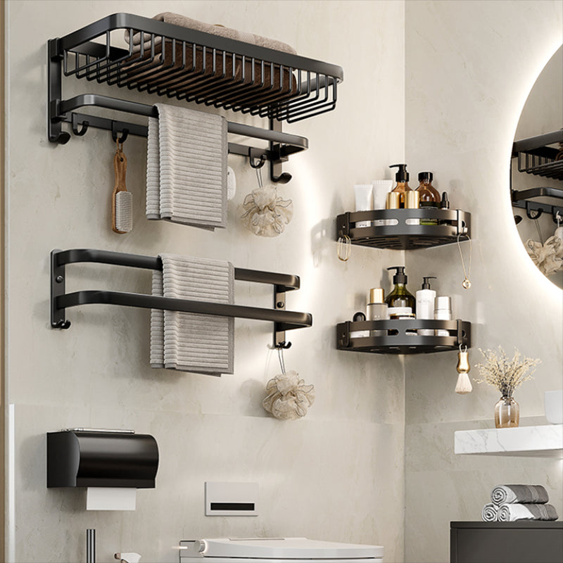 Modern Bathroom Accessories Set Black Bath Shelf Bath Accessories Set