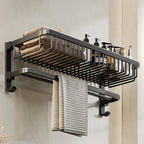 Modern Bathroom Accessories Set Black Bath Shelf Bath Accessories Set