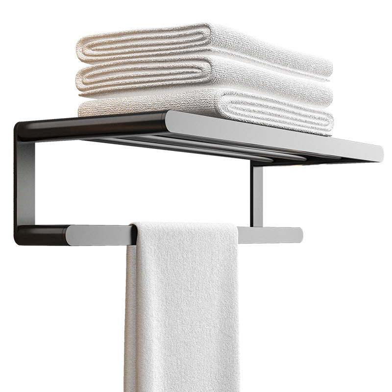 Modern Bathroom Set with Bath Shelf/Towel Holder & Paper Holder Black Bathroom Hardware