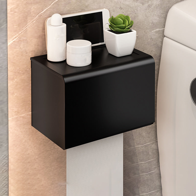 Modern Bathroom Set with Bath Shelf/Towel Holder & Paper Holder Black Bathroom Hardware