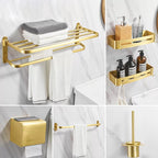 Modern Bathroom Hardware Paper Holder Bathroom Shelf Gold Bathroom Accessories Set