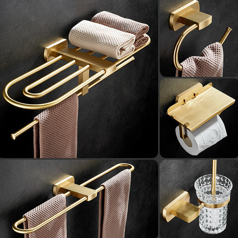 Traditional Golden Bath Accessories Set Brass Bathroom Accessories Kit
