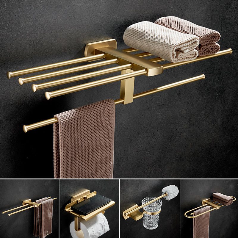 Traditional Golden Bath Accessories Set Brass Bathroom Accessories Kit