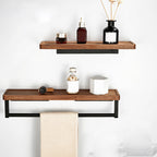 Wood and Aluminum Bath Accessory Set Black Bathroom Accessory Kit