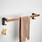 Wood and Aluminum Bath Accessory Set Black Bathroom Accessory Kit