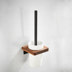 Wood and Aluminum Bath Accessory Set Black Bathroom Accessory Kit