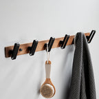 Wood and Aluminum Bath Accessory Set Black Bathroom Accessory Kit