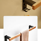 Wood and Aluminum Bath Accessory Set Black Bathroom Accessory Kit