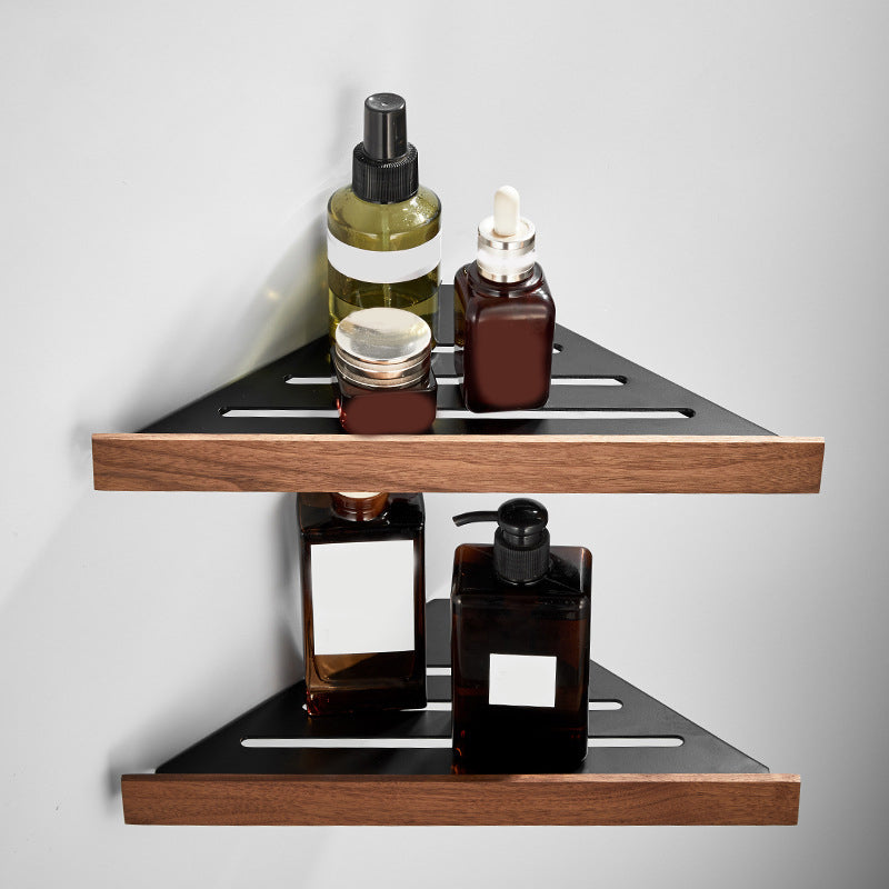Wood and Aluminum Bath Accessory Set Black Bathroom Accessory Kit