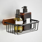 Wood and Aluminum Bath Accessory Set Black Bathroom Accessory Kit