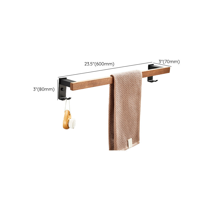 Wood and Aluminum Bath Accessory Set Black Bathroom Accessory Kit