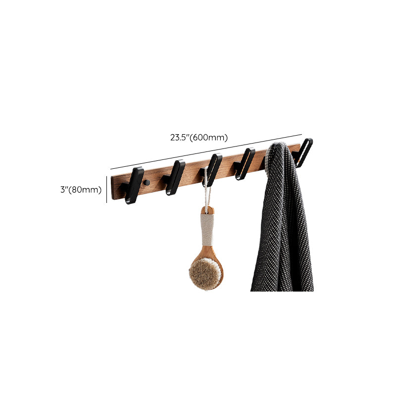 Wood and Aluminum Bath Accessory Set Black Bathroom Accessory Kit