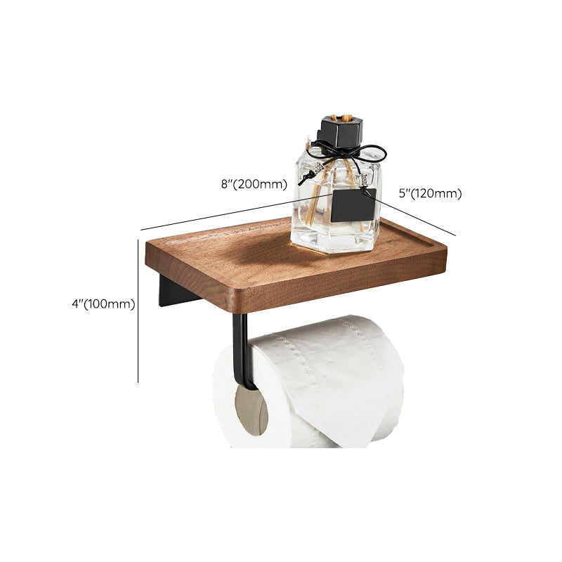 Wood and Aluminum Bath Accessory Set Black Bathroom Accessory Kit