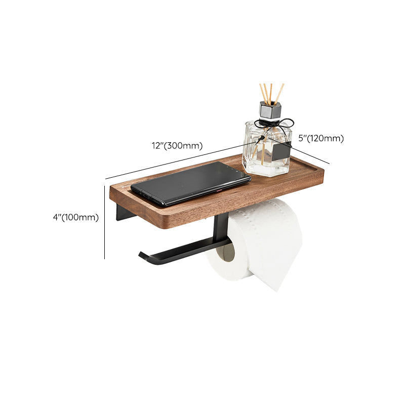 Wood and Aluminum Bath Accessory Set Black Bathroom Accessory Kit