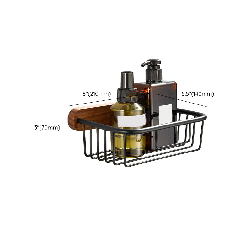 Wood and Aluminum Bath Accessory Set Black Bathroom Accessory Kit