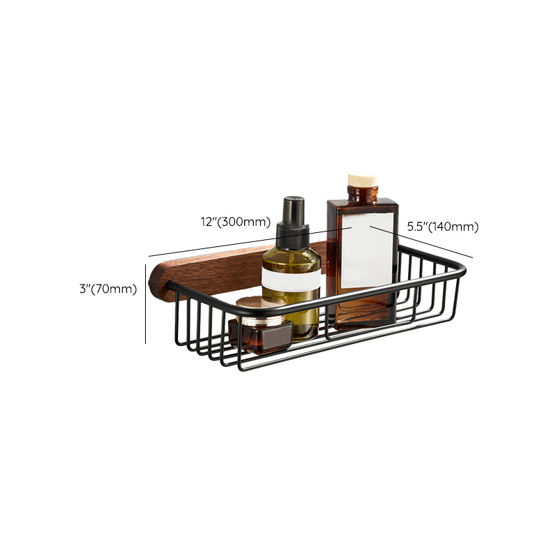 Wood and Aluminum Bath Accessory Set Black Bathroom Accessory Kit
