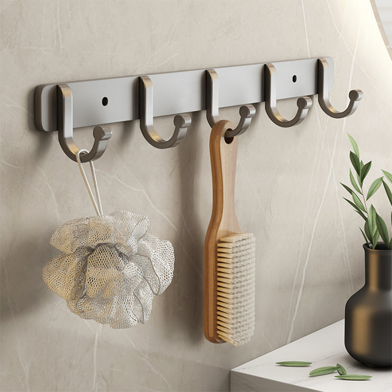 Contemporary Bathroom Accessory Set Grey Aluminum Bathroom Accessory Kit