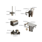 Contemporary Bathroom Accessory Set Grey Aluminum Bathroom Accessory Kit