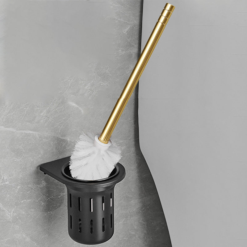 Contemporary Bath Accessories Set Black & Golden Bath Shelf/Towel Bar