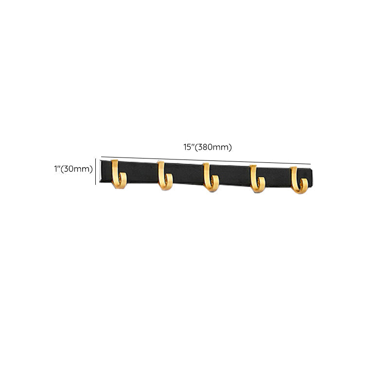 Contemporary Bath Accessories Set Black & Golden Bath Shelf/Towel Bar