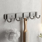 Gray contemporary bathroom accessory set Bathroom shelf/towel holder & bathrobe hook incl.