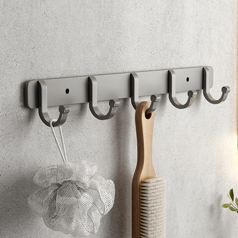 Gray contemporary bathroom accessory set bathroom shelf/towel holder & bathrobe hook incl.