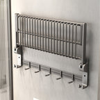 Gray contemporary bathroom accessory set Bathroom shelf/towel holder & bathrobe hook incl.