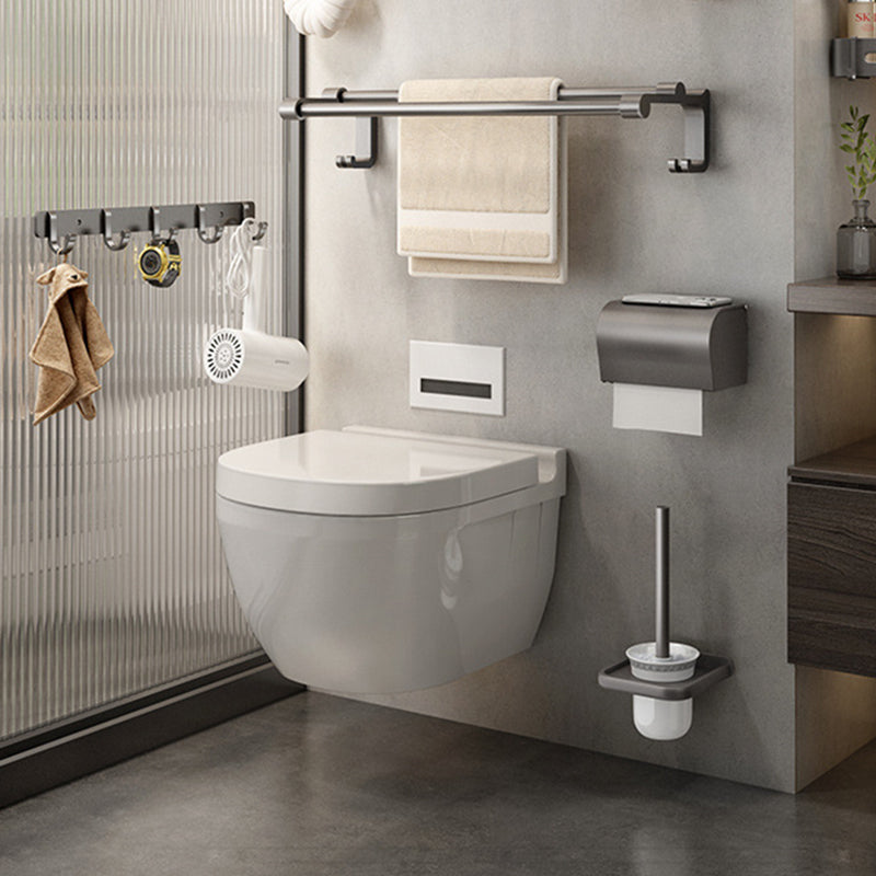 Gray contemporary bathroom accessory set Bathroom shelf/towel holder & bathrobe hook incl.