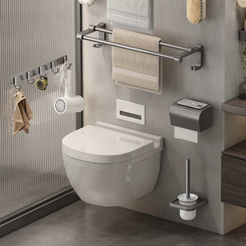 Gray contemporary bathroom accessory set Bathroom shelf/towel holder & bathrobe hook incl.