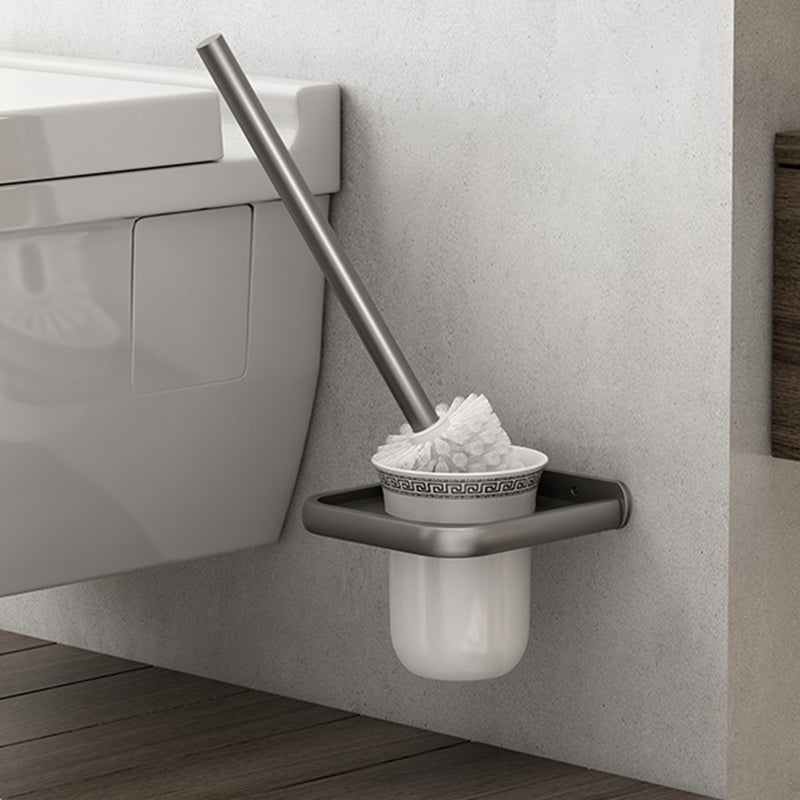 Gray contemporary bathroom accessory set Bathroom shelf/towel holder & bathrobe hook incl.