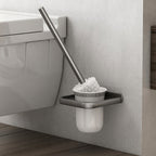 Gray contemporary bathroom accessory set bathroom shelf/towel holder & bathrobe hook incl.