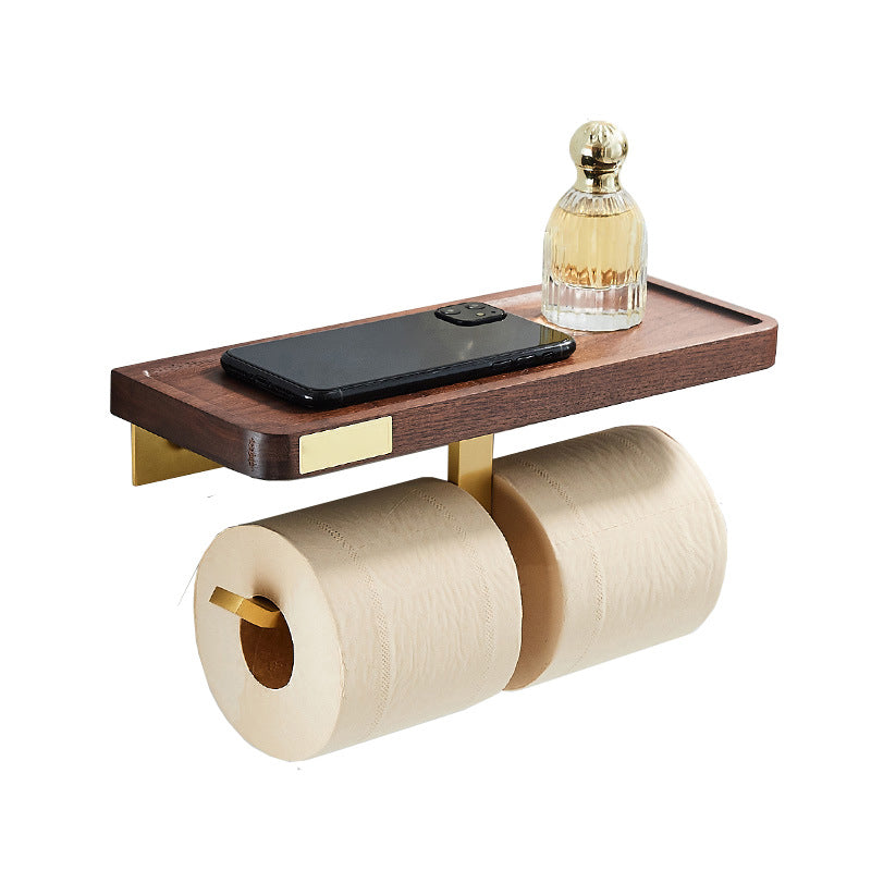 Wood and Aluminum Bath Hardware Set Golden Bathroom Accessory Set