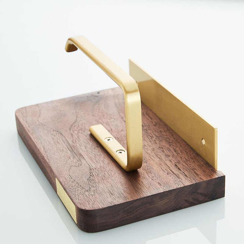 Wood and Aluminum Bath Hardware Set Golden Bathroom Accessory Set