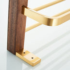 Wood and Aluminum Bath Hardware Set Golden Bathroom Accessory Set