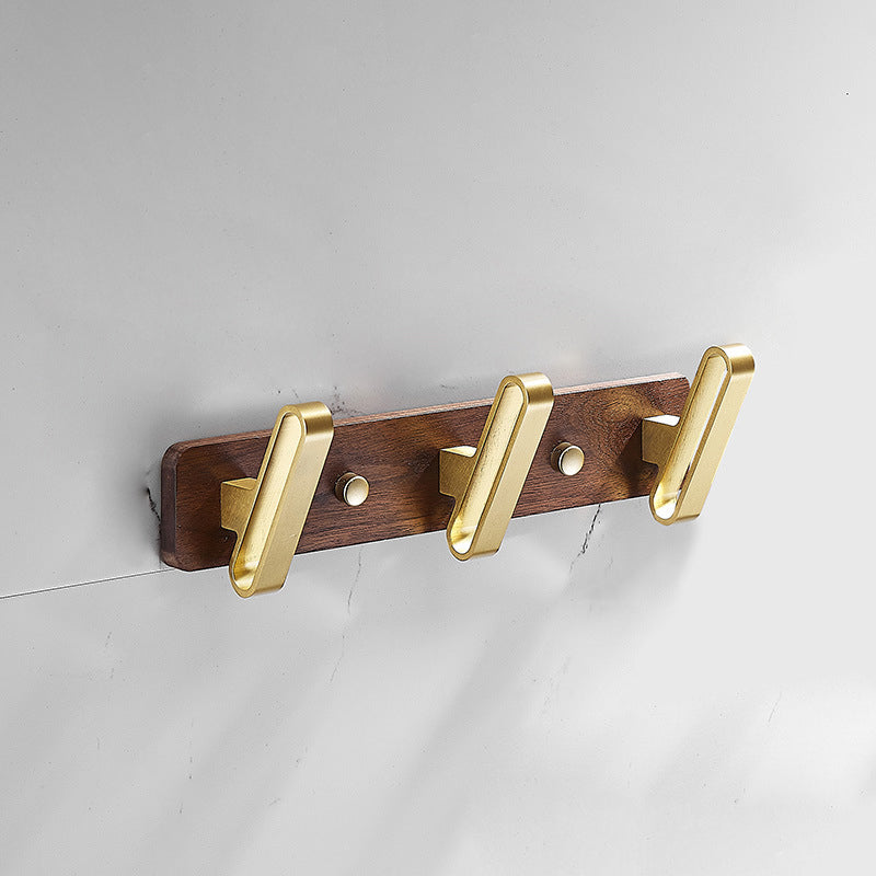 Wood and Aluminum Bath Hardware Set Golden Bathroom Accessory Set