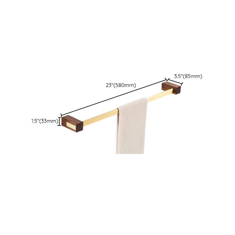 Wood and Aluminum Bath Hardware Set Golden Bathroom Accessory Set