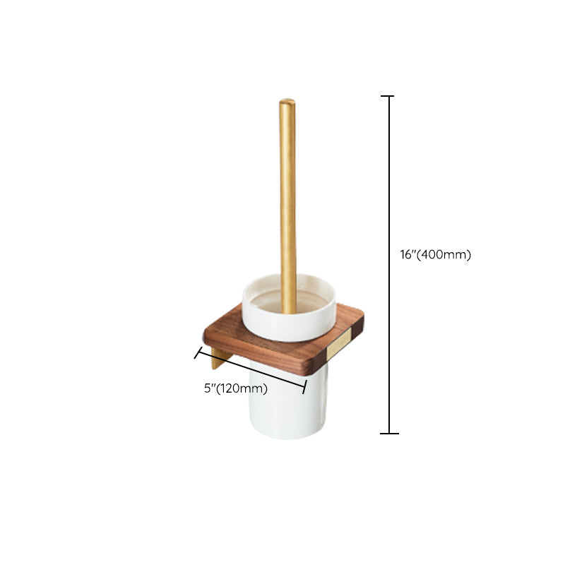 Wood and Aluminum Bath Hardware Set Golden Bathroom Accessory Set