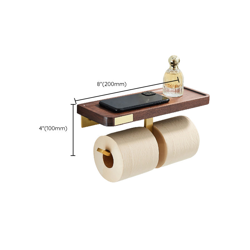 Wood and Aluminum Bath Hardware Set Golden Bathroom Accessory Set