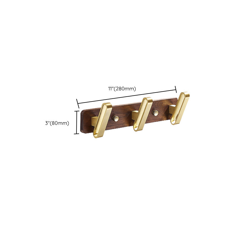 Wood and Aluminum Bath Hardware Set Golden Bathroom Accessory Set