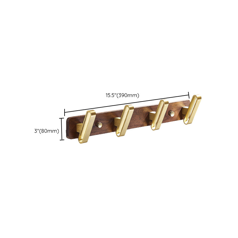 Wood and Aluminum Bath Hardware Set Golden Bathroom Accessory Set