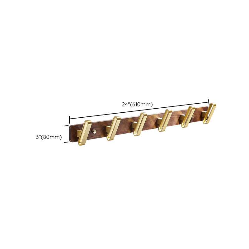 Wood and Aluminum Bath Hardware Set Golden Bathroom Accessory Set
