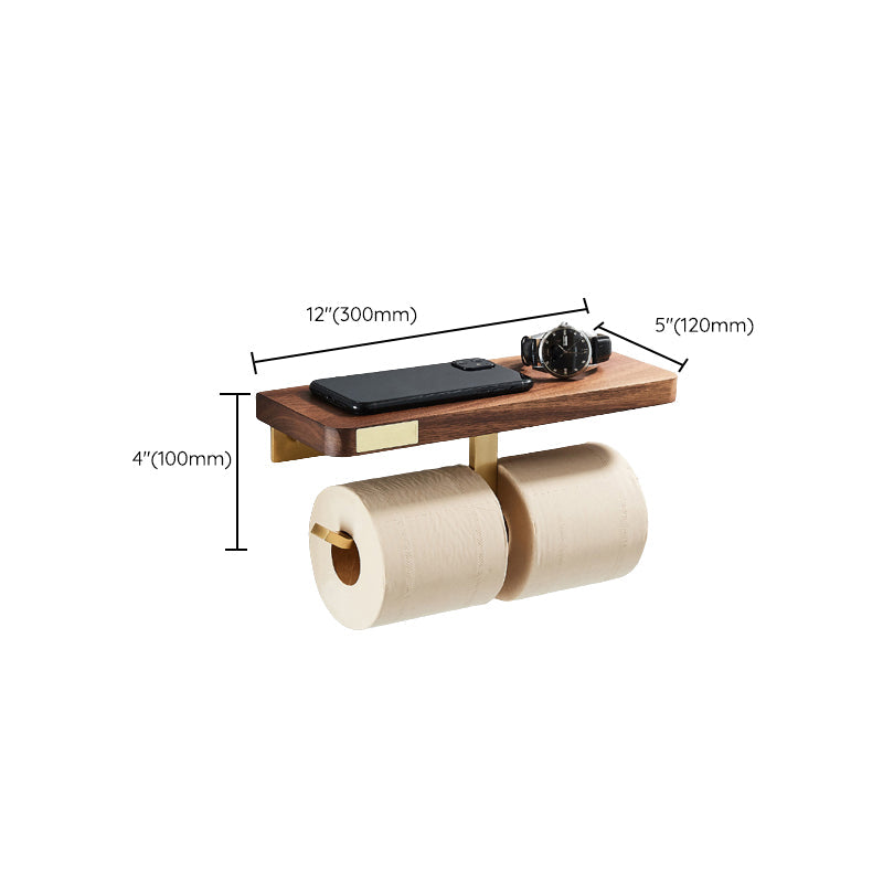 Wood and Aluminum Bath Hardware Set Golden Bathroom Accessory Set